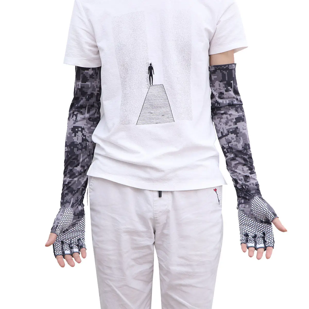 grey-cooling-arm-sleeves-sunscreen-cuff-uv-protection-arm-cover-breathable-stretchy-ice-silk-non-slip-for-cycling-driving