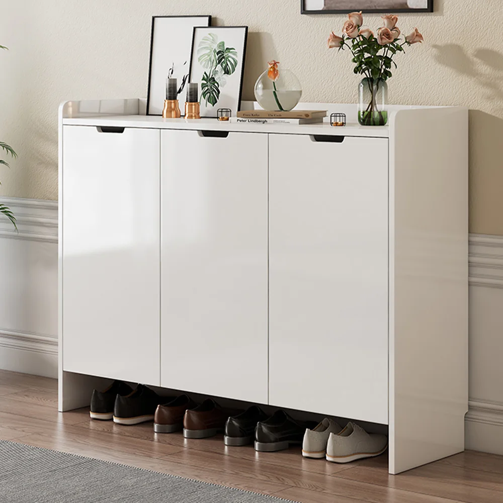 Xx-Modern Minimalist White Shoe Storage Cabinet Nordic Living Room Hallway Wooden Shoe Cabinet Closed Shoe Rack*
