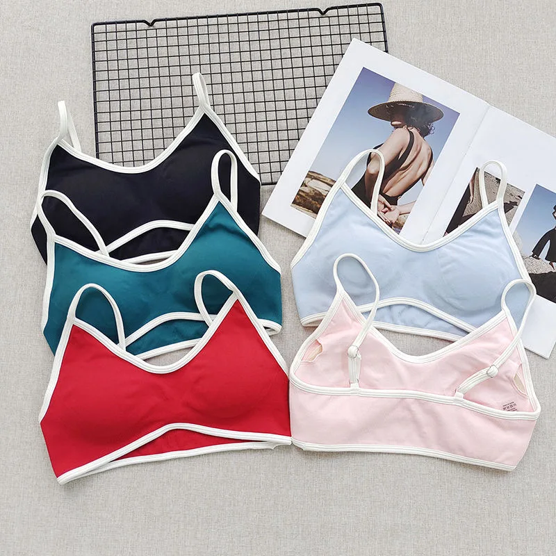 

Летний женский однотонный спортивный бюстгальтер для спортзала, сексуальный вязаный бюстгальтер с открытой спиной и подушкой на груди, бюстгальтер на подтяжках, топ для йоги и фитнеса