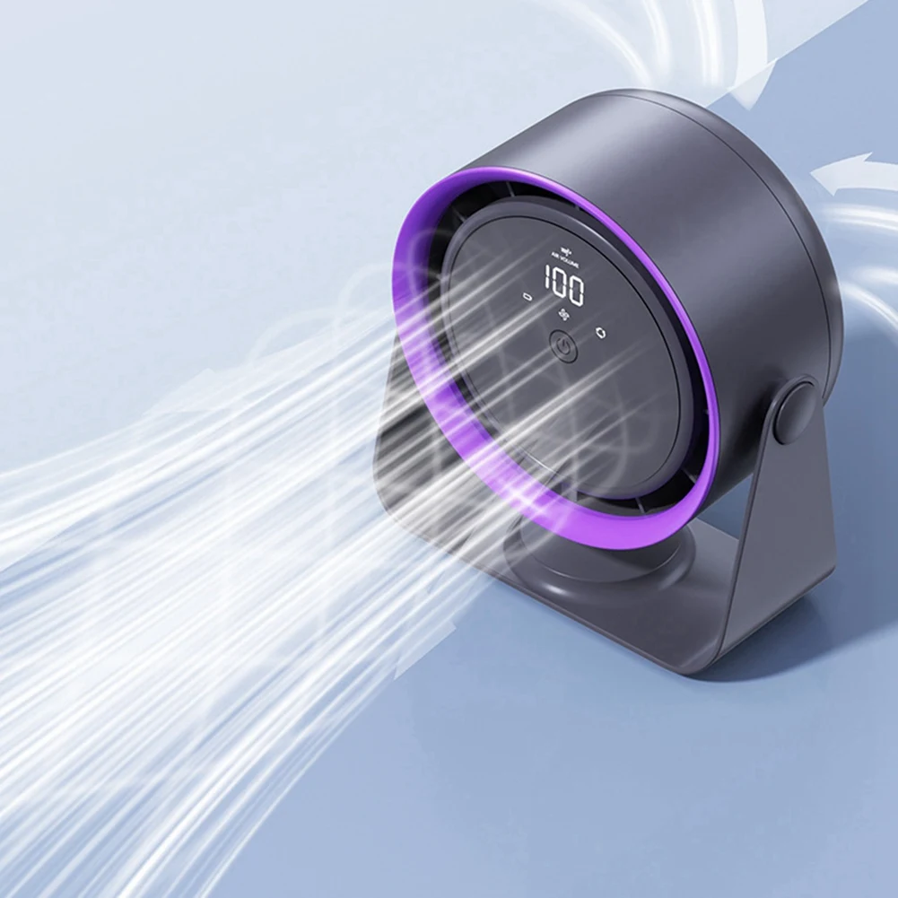 Silent Desktop Electric Fan 360° Rotation Home Office USB Charging Portable Air Cooling Circulating Fan-ABLM