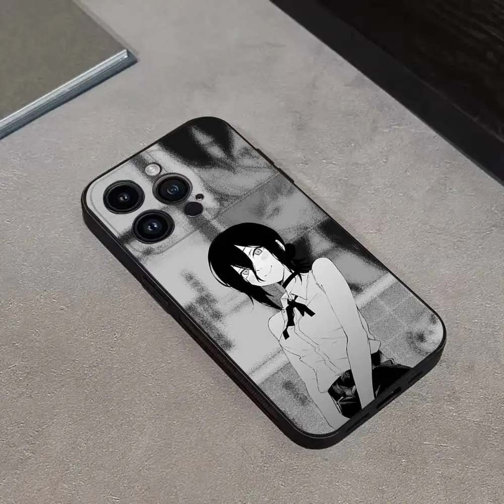 C-Chainsaw Man R-RezeS Phone Case For iPhone 17,16,15,14,13,12,Pro,Max,Plus,E,SE4,Air,Mini Black Soft Cover