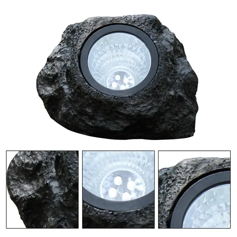 Solar Rock Lights Courtyard Landscape Spotlight Outdoor Lighting Courtyard Imitation Stone for Yard Backyard Walkway Sidewalk