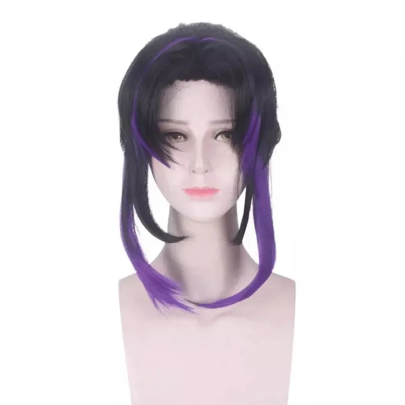 Demon Slayer Anime Cosplay parrucca Makio Kochou Shinobu gradiente viola alta coda di cavallo parrucche sintetiche resistenti al calore festa di Halloween