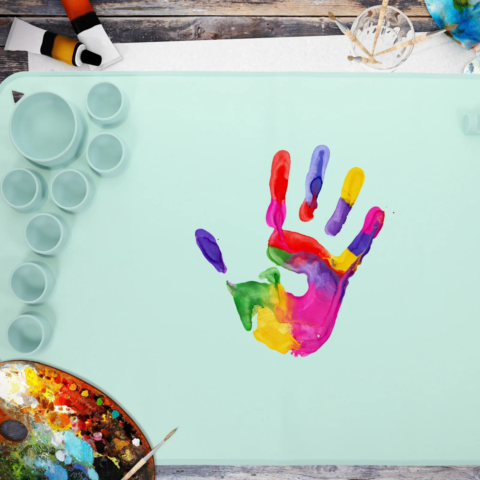 

Silicone Craft Mat for Painting Resin Casting Jewelry Non Stick Flexible DIY Mats Kids Epoxy Modeling Table Pad