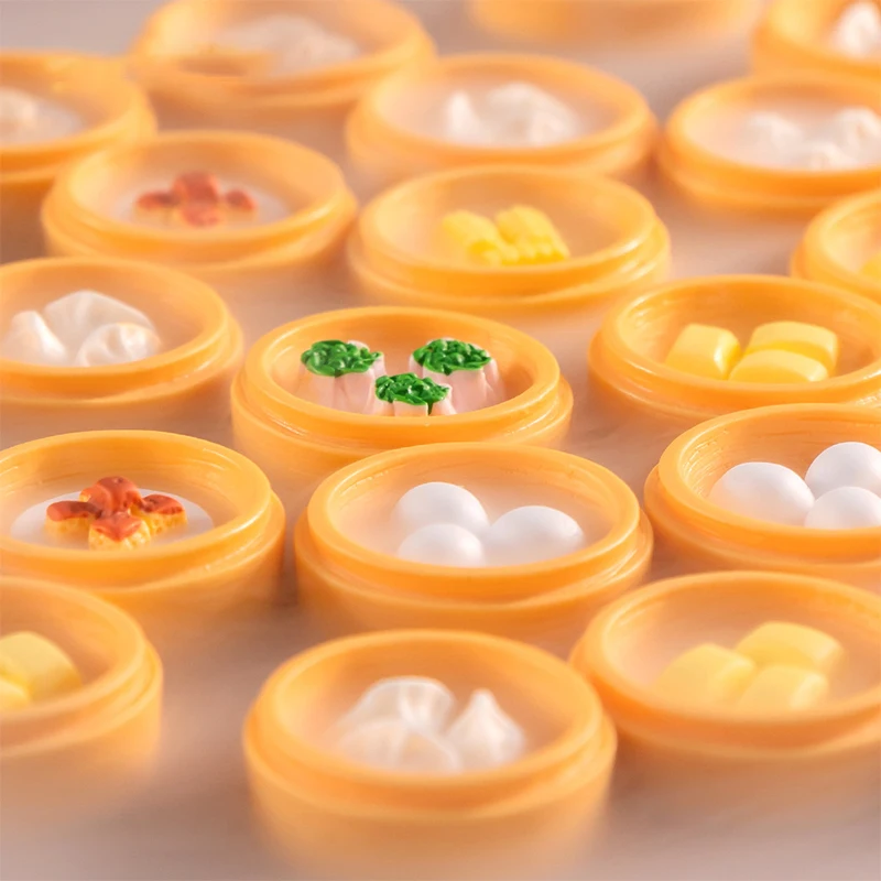 Simulated Steamed Dumplings Small Statue Miniature Chinese Dim Sum Model Play Kitchen Food Doll Toy Crafts Home Decoration