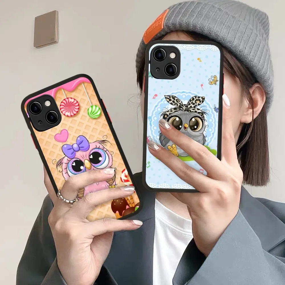 

Cartoon Cute Owl Phone Case For IPhone 14 X XR XS 7 8 Plus 11 12 13 Pro MAX 13mini Matte Shockproof Case