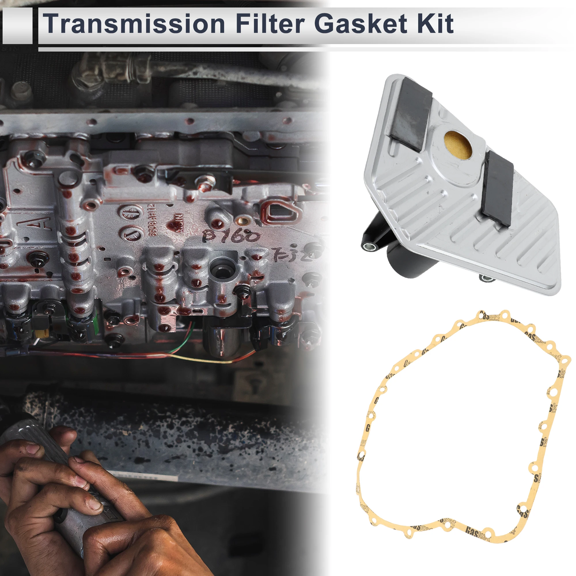 

UXCELL Engine Transmission Filter Gasket Kit for A4 2005 2006 Automatic Transmission Filter Kit No.01J301517B with Gasket