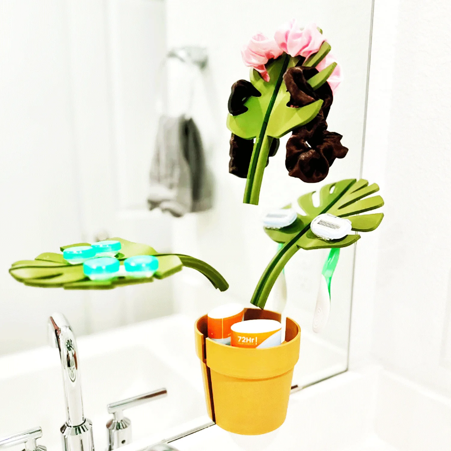 

3D Printing Mirror turtle back bamboo Hook Bathroom Toothbrush Holder Soap holder Bathroom storage box Plant Set Home Decor Hook