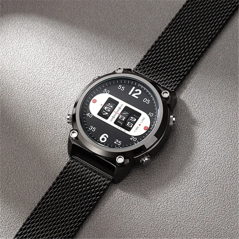 Men Cool Unique Designer Watches Fashion Full Steel Band Tire Design Simple Army Sports Vintahe Quartz Watch Black Montre Homme