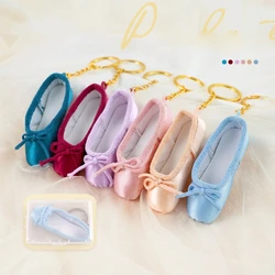 Delicate Satin Pointe Shoes Keyring Mini Ballet Accessories Cute Keychain Charm Chain Bag Pendant for Dance Enthusiasts