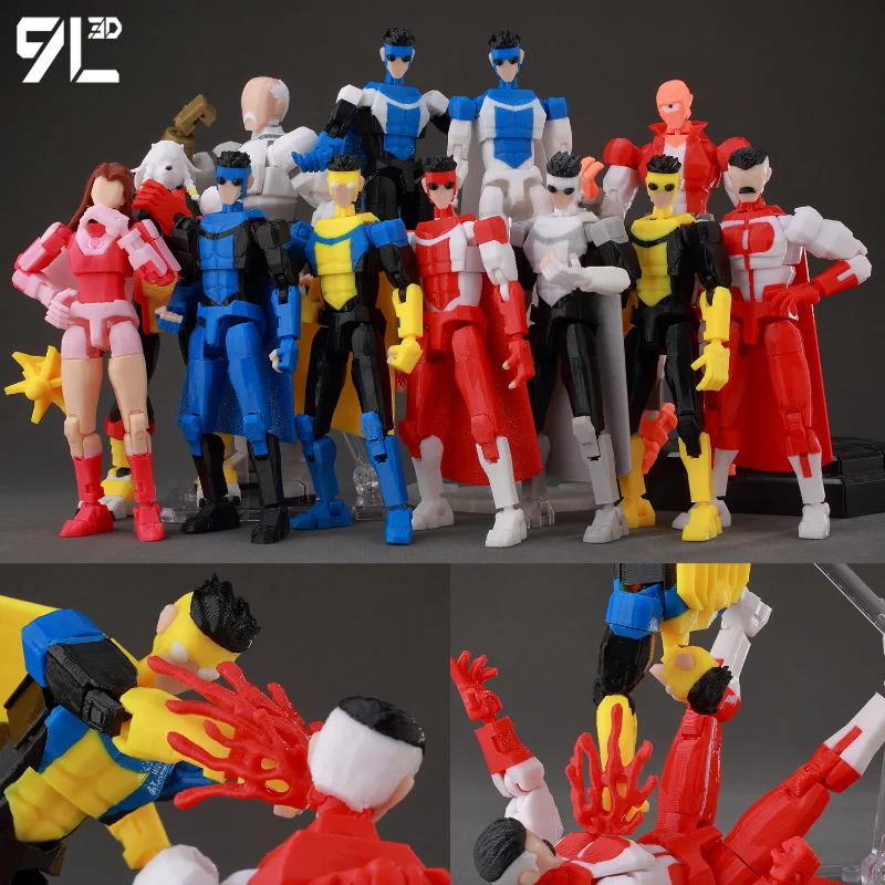 

9L3D Printed Invincible Anime Action Figures Lucky 13 Dummy 13 Multi-Jointed Superheroes Model Toy Collectible Ornaments Gift