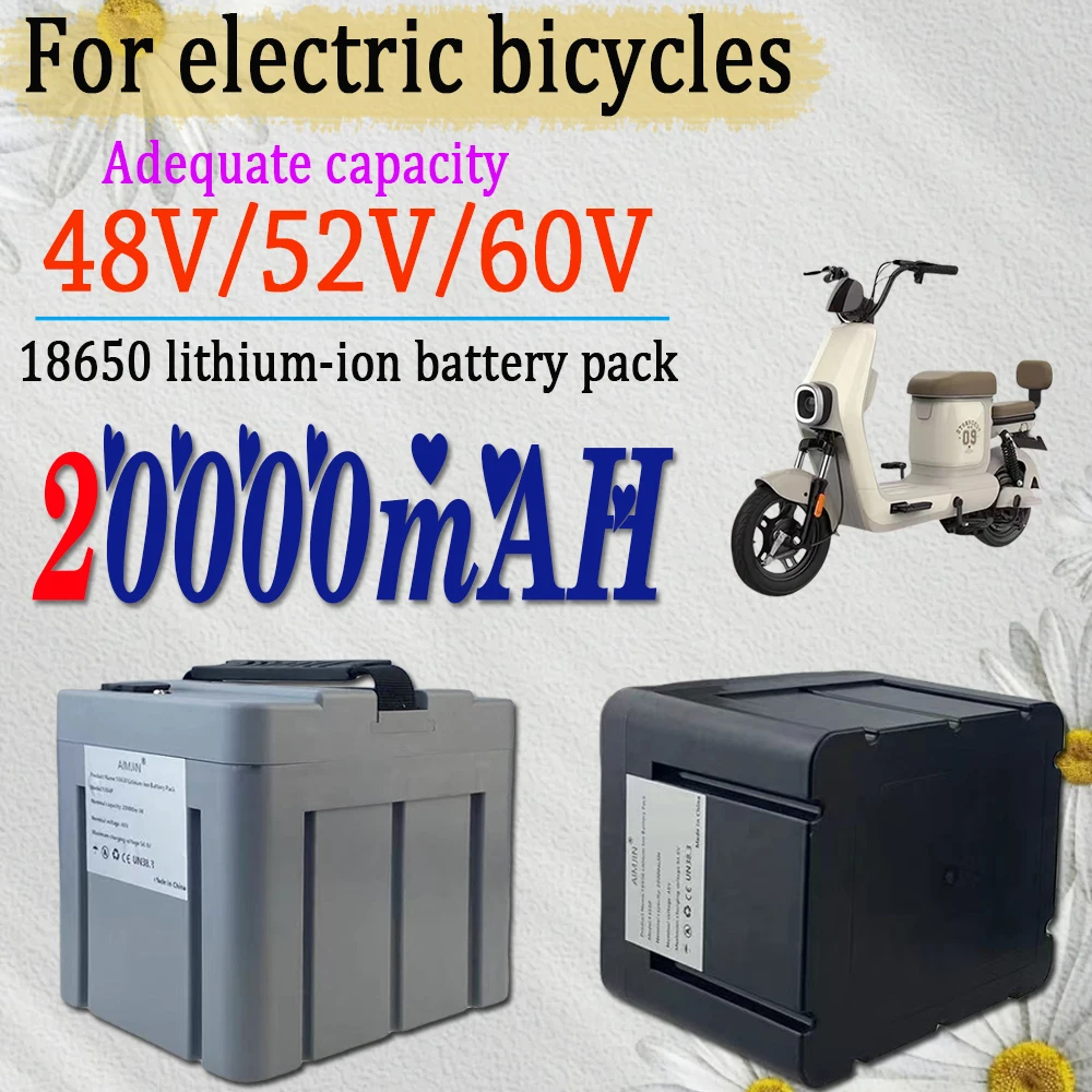 

18650 Литиевый аккумулятор 48 В, 52 В/60 В, чехол для аккумуляторной батареи для электронного велосипеда, 20 Ач, с балансом BMS, подходит для 250-2000 Вт