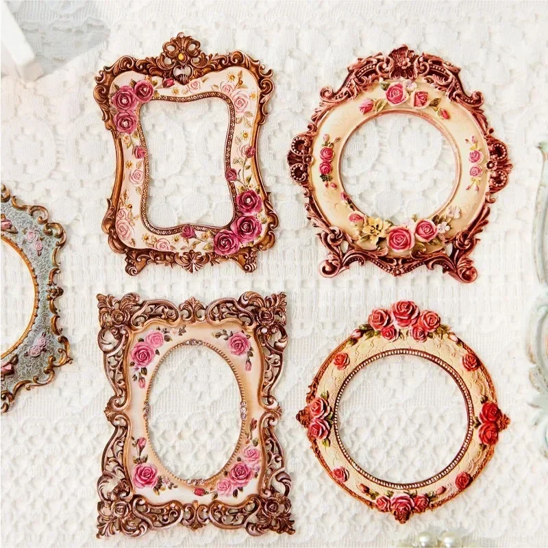 10Sheets Romance Legend Series Journal Border Decoration Stickers Hollow Pattern 6 Styles Random Cute Stickers