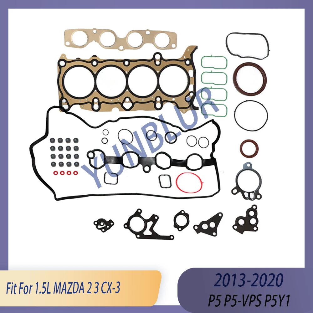 أجزاء المحرك الاسطوانة مجموعة حشية كاملة تناسب 1.5 لتر P5 P5-VPS P5Y1 الغاز 13-19 لمازدا 2 3 CX-3 MAZDA2 MAZDA3 MAZDACX-3