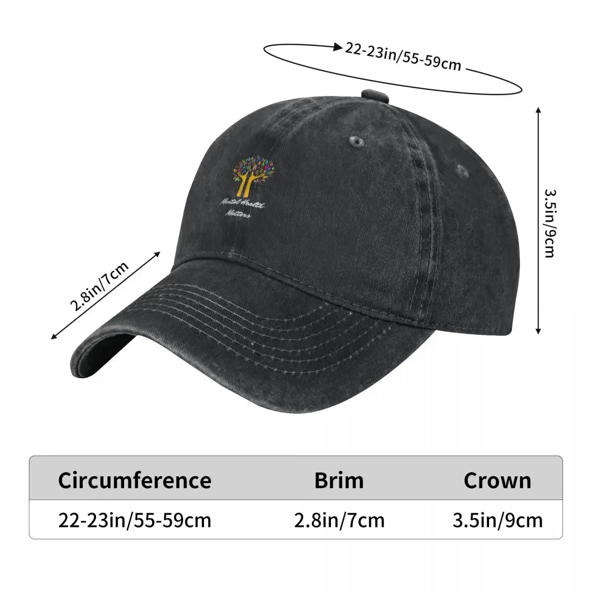 Mental Health Matters Baseball Cap derby hat Streetwear hiking hat luxury woman cap Women Men's