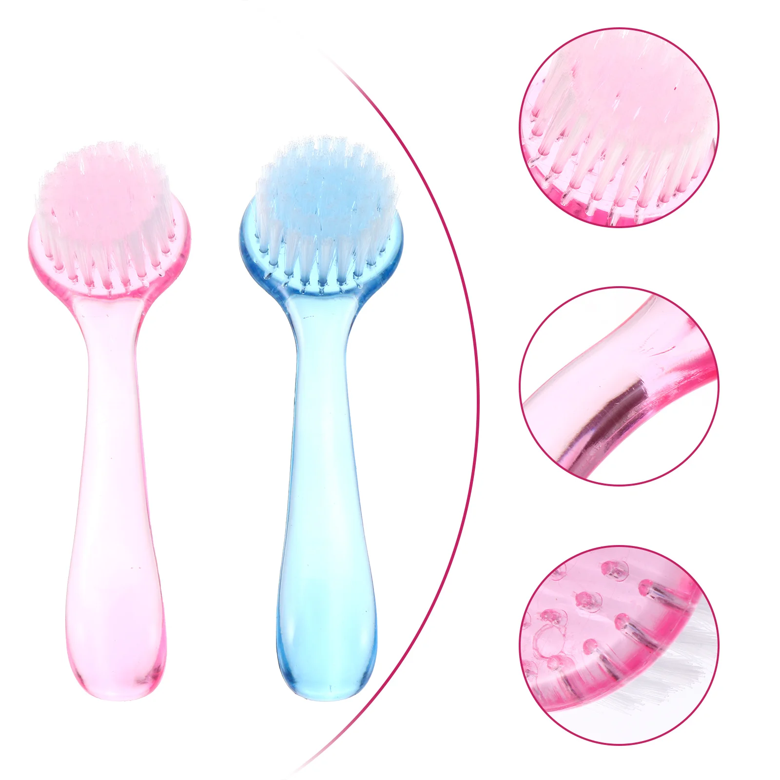 10 Pcs Cleaning Face Brush Comfortable Grip Toe Pedicure Home Plastic Handle Nail Fingernail Foot