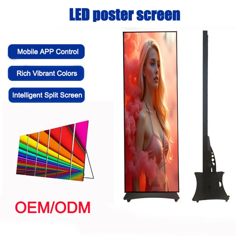 Ekran LED P1.86/P2/P2.5 HD na stojaku do reklamy komercyjnej wewnątrz i na zewnątrz