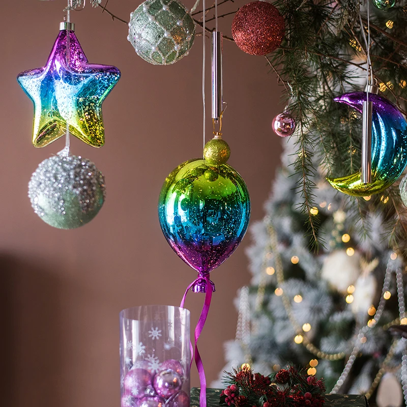 Christmas Glass Light Luminescent Pendant Ball Ornaments Festive Home Wedding 2023 New Year Xmas Navidad Party Decoration Gift