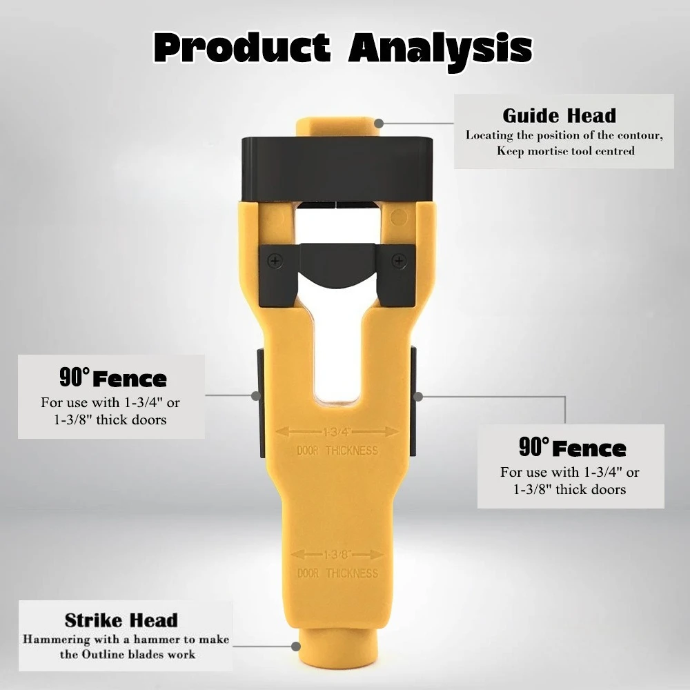 Wood Door Lock Grooving Position Clamp Fits Two Panel Thickness Accurate Trimming Tool for Latch Tong Mount