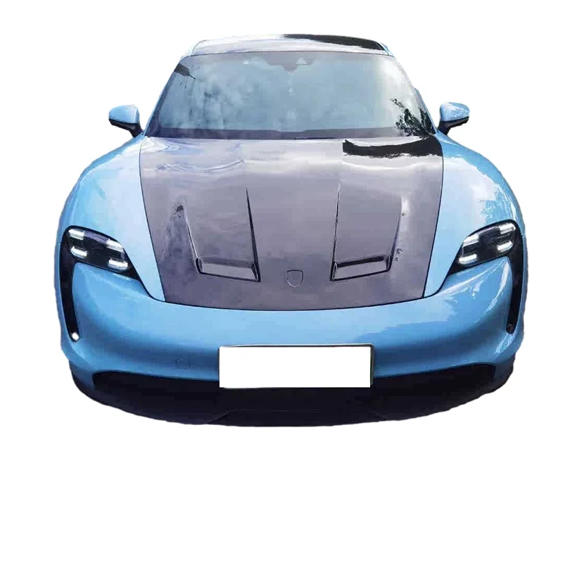 Carbon Fiber Fibre Front Engine Hood Bonnet Vented for Porsche Taycan 2019-2022,100% tested well - Image 3