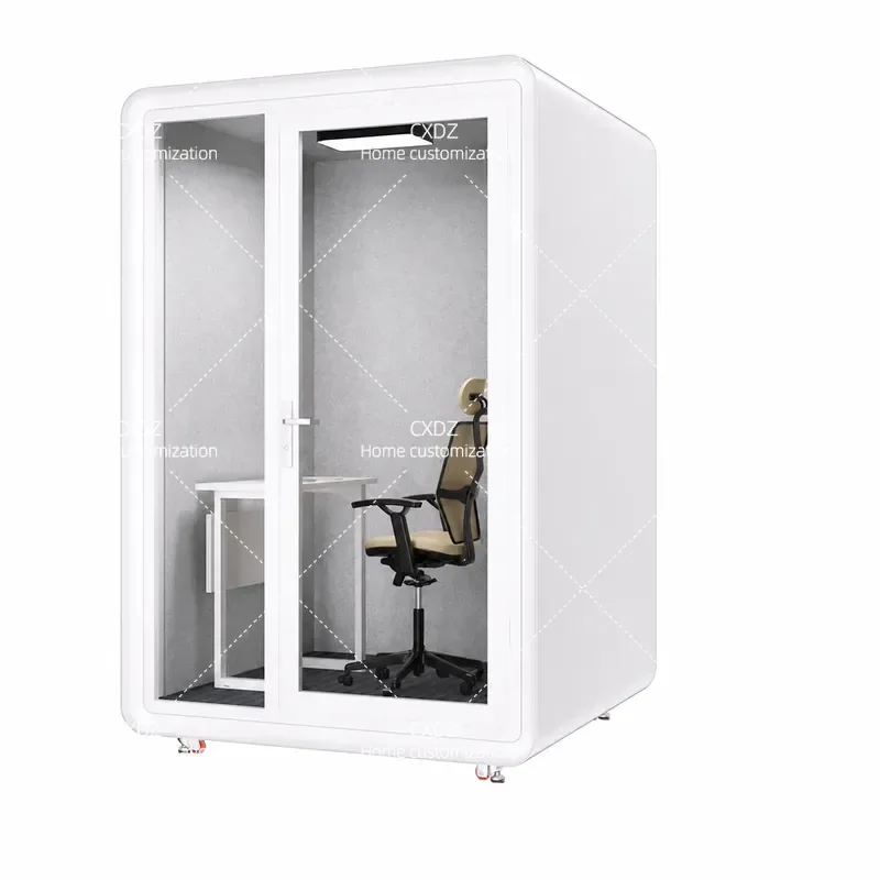 White Soundproof Room 150x150x220cm Portable Isolation Booth for Recording Studio Home Office Quiet Space