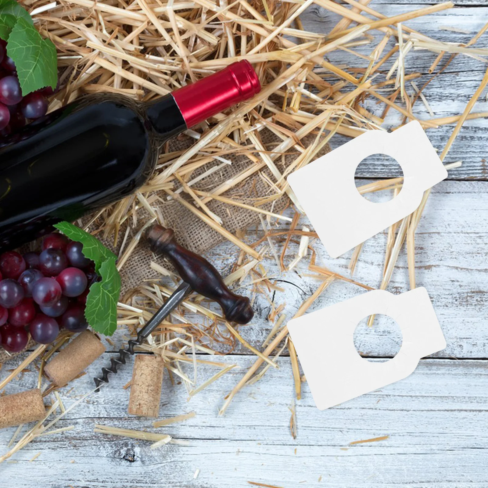 

100 шт. пустые бирки из ПВХ, подвесная этикетка для бутылок вина, экологически чистая многоразовая бирка для вечеринки, подвесные бирки, креативная этикетка для бутылок вина