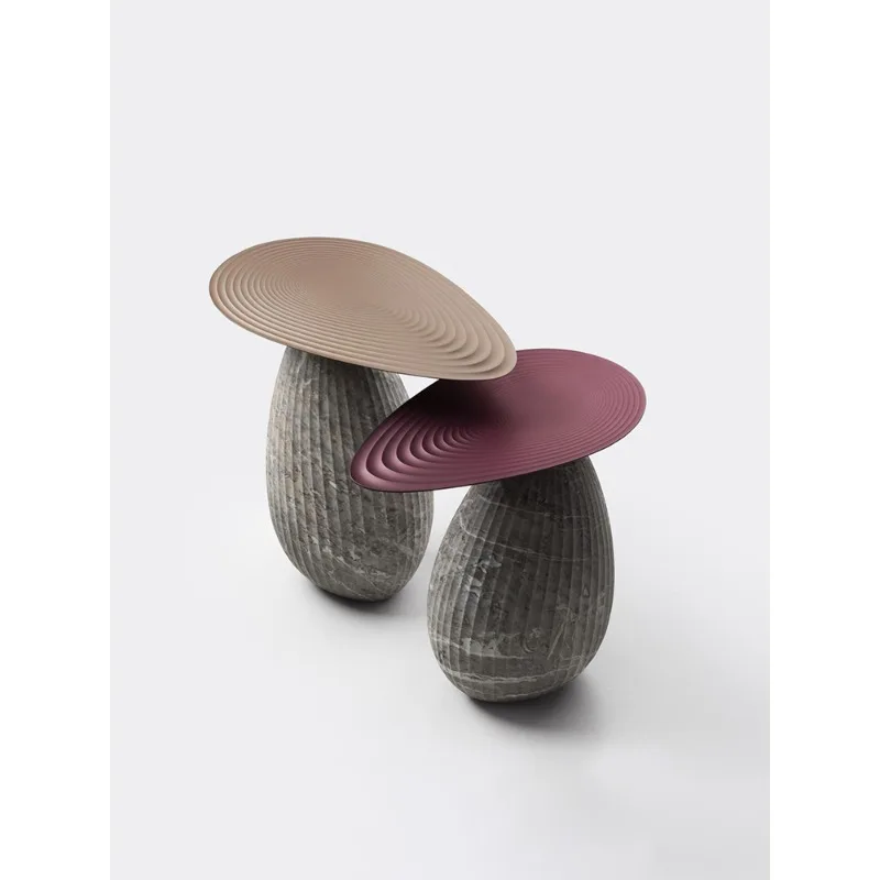 

Wabi-sabi style modern marble size combination edge corner table