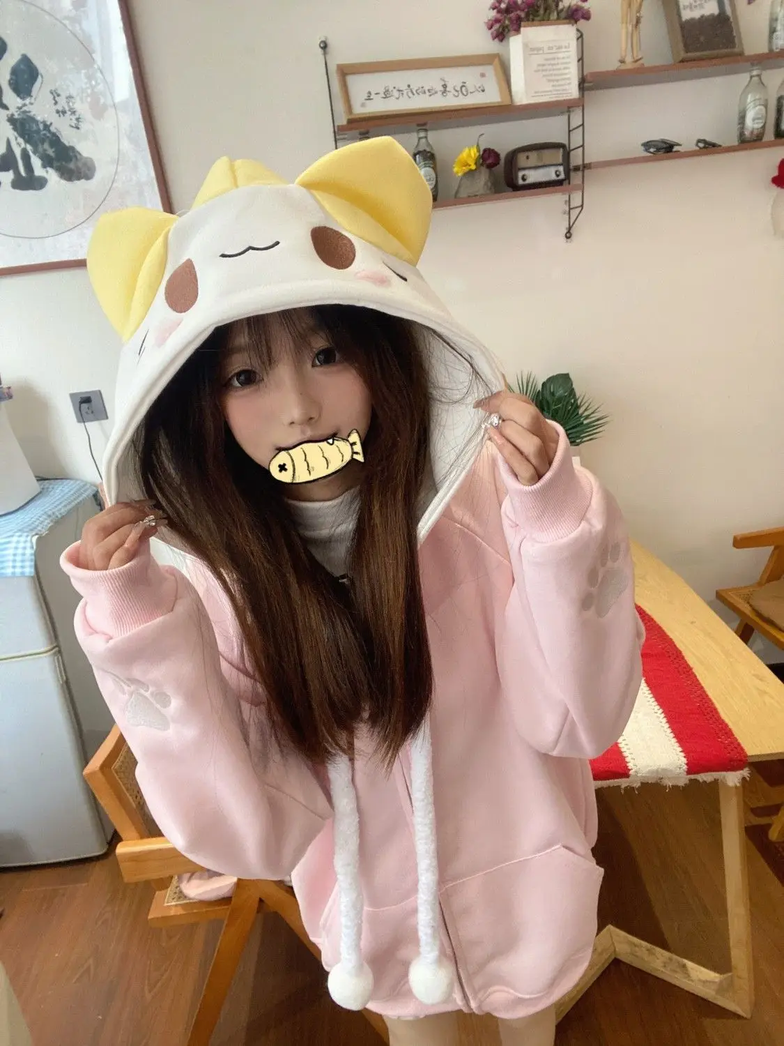 

Новая весенняя свободная женская толстовка на молнии в стиле американского ретро, цвета «хлопковая вата», милая, удобная, повседневная верхняя одежда