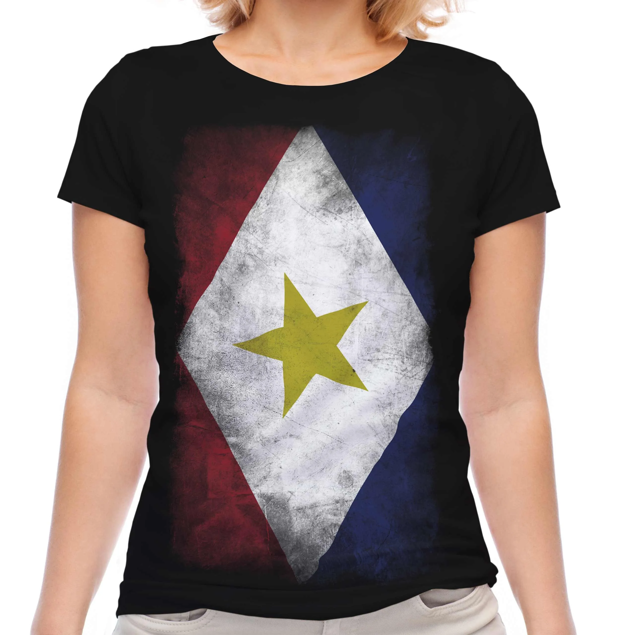 سابا العلم المرأة تي شيرت قصير الأكمام القطن تيز المعتاد قميص المرأة جيرسي بلايز رياضية Y2k تي شيرت الصيف الملابس #1