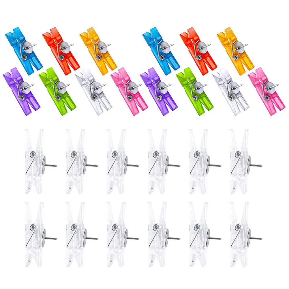

2 Boxes Multi-Functional Mini Pushpin Clips for Photos Cards Artwork Tickets Christmas Wedding Anniversary Party Decor Wall