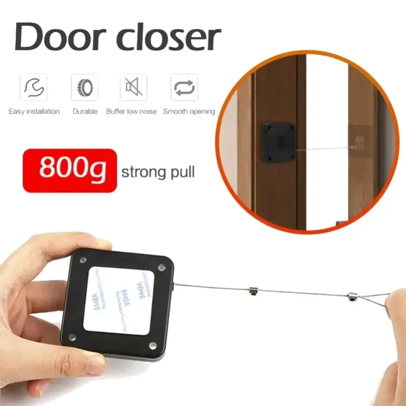 Door Closer Automatic Closing Sliding Latch 500 800g 1000g 1200g Pull Punch-free for Sliding Mesh Closer Closed for Refrigerator