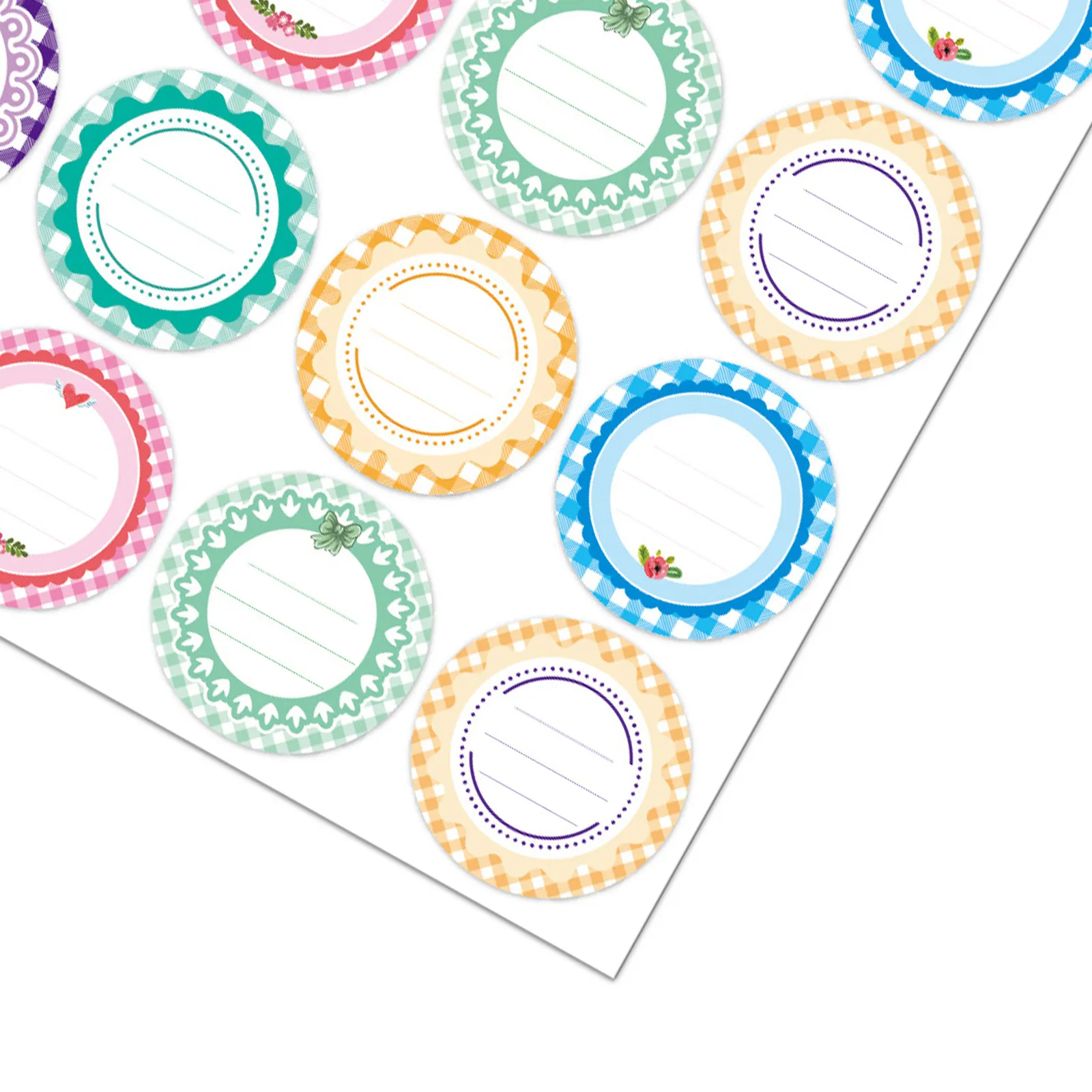 20Sheets Colored Round Waterproof Label Stickers PVC Writable Self Adhesive for Glass Jars Bottles Food Storage Canning Spice