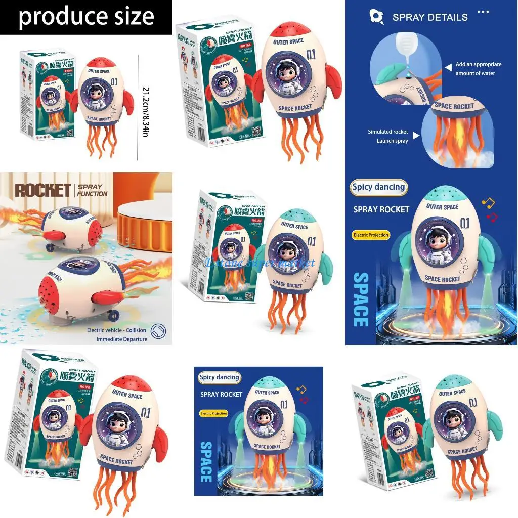 090B Astronave danzante con proiezione a LED con musicali Giocattolo musicale automatico interattivo