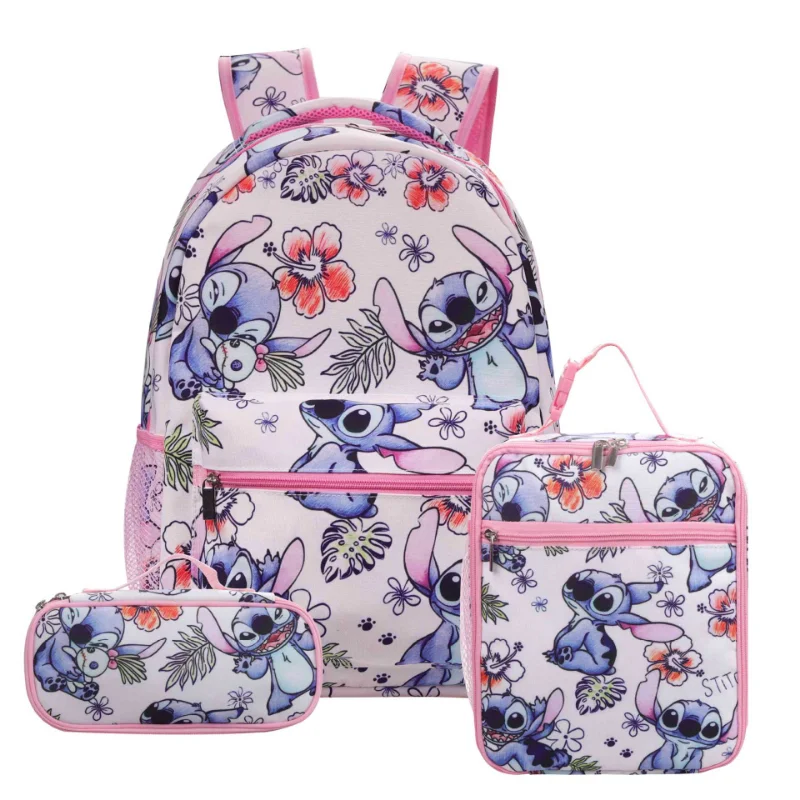 Disney Stitch New Student Schoolbag Cartoon Large Capacity Lightweight Children Cute Backpack