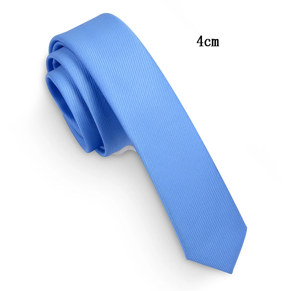 RBOCOTT Skinny Mens Womens Tie 4cm Slim Solid Tie dark green Wine Red Black Blue Purple for Wedding Party Gift