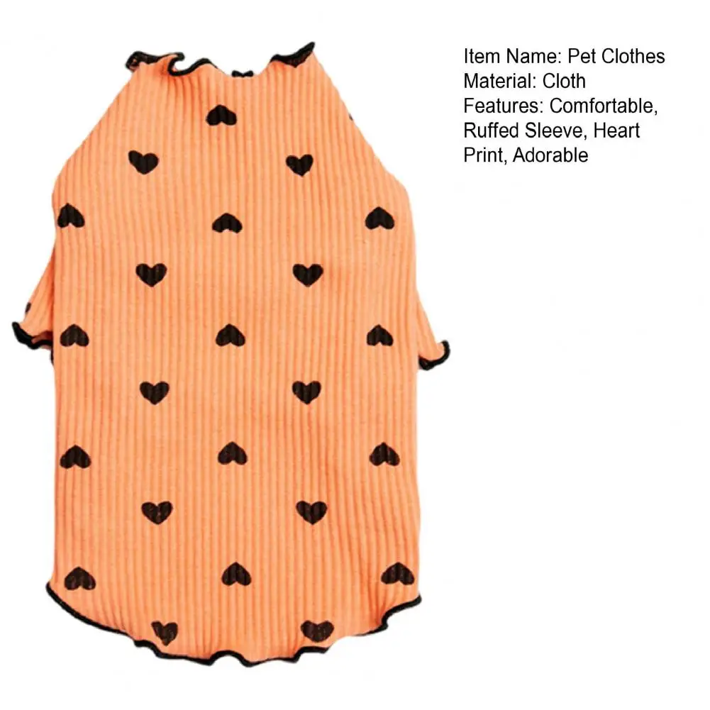

Одежда для собак для маленьких и средних собак, кошек, летняя осенняя рубашка с сердечками для щенков, эластичная одежда с длинными рукавами для домашних животных для чихуахуа, шнауцера