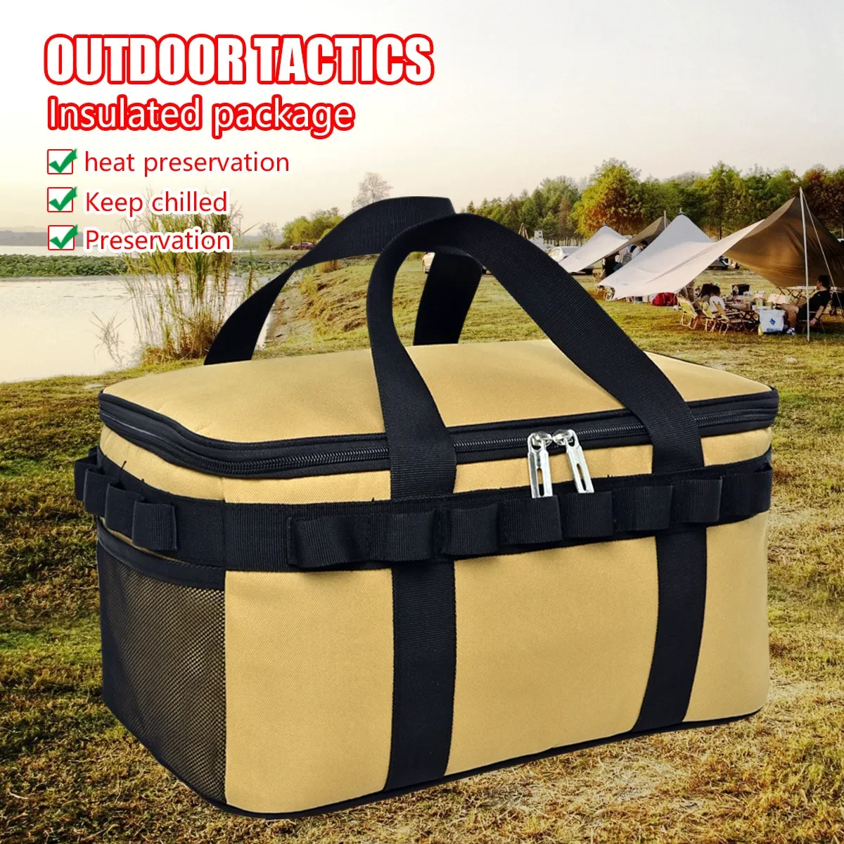 ‌Large Capacity Insulated Cooler Backpack for Outdoor Camping Picnics Waterproof Leakproof Thermal Food Beverage Storage Bag