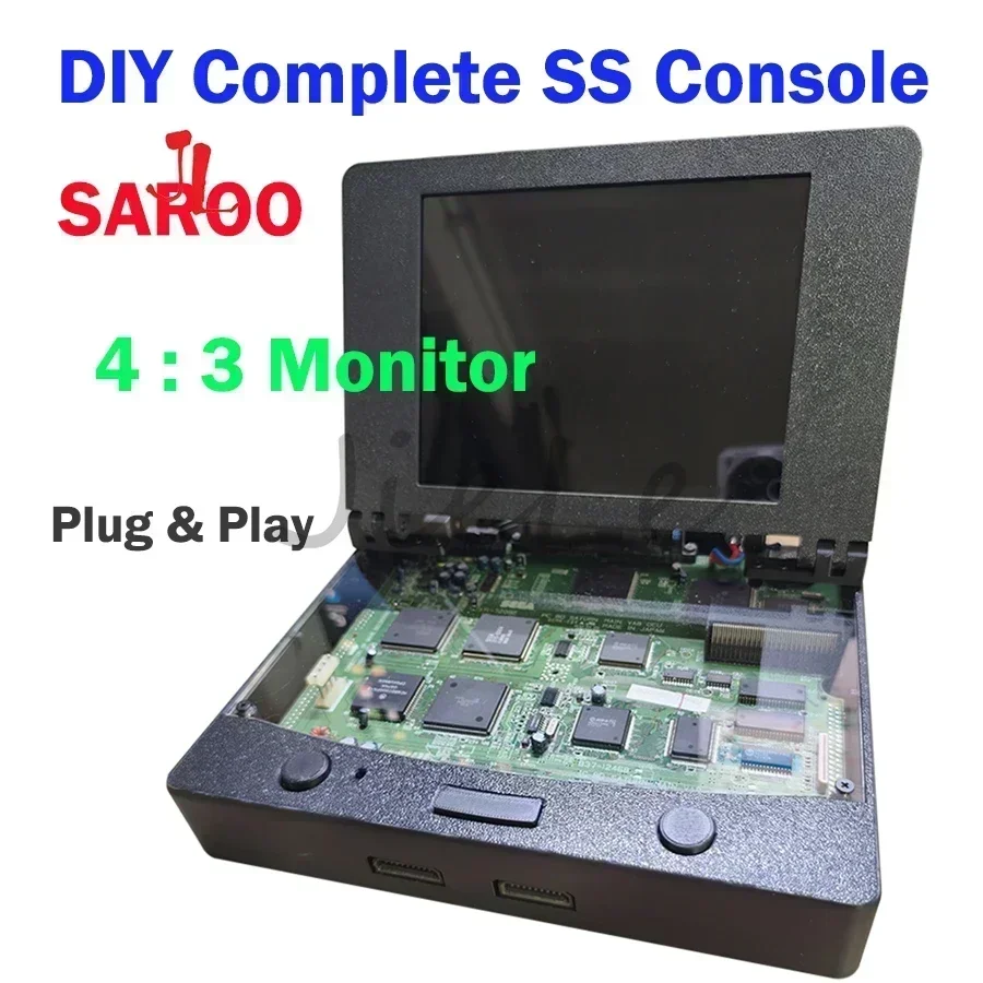 Saroo Dedicated Transparent Saturn Game Console 8 Inch 4:3 LCD Monitor New DIY SS Diskless Host Exclusive for Sega Saturn Games