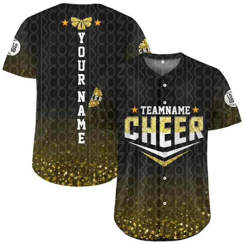 

Cheer Printed Team Baseball Jersey for Men Women Short Sleeve JerseyShirt Team Shirts Hip Hop Unisex Tops
