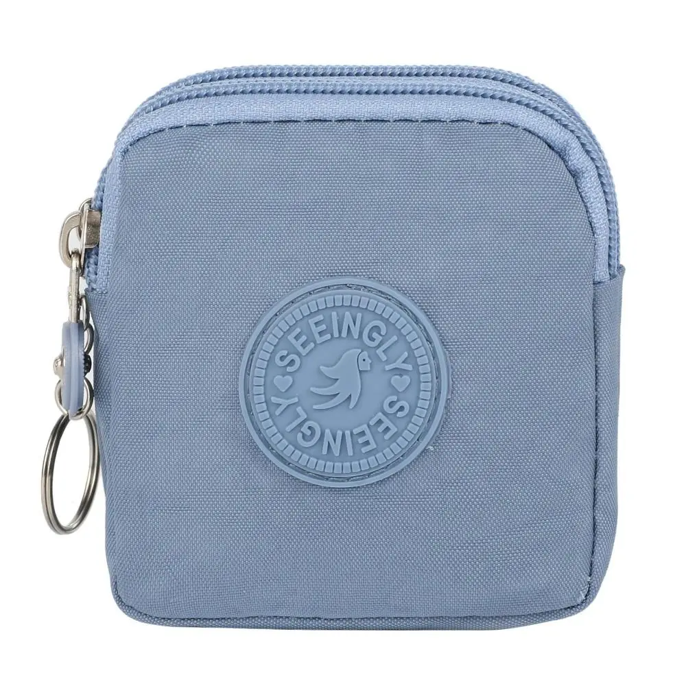 À prova d'água Canvas Coin Purse com chaveiro, titular do cartão de crédito, Wear-Resistant Wallet, Masculino e Feminino, saco de dinheiro portátil