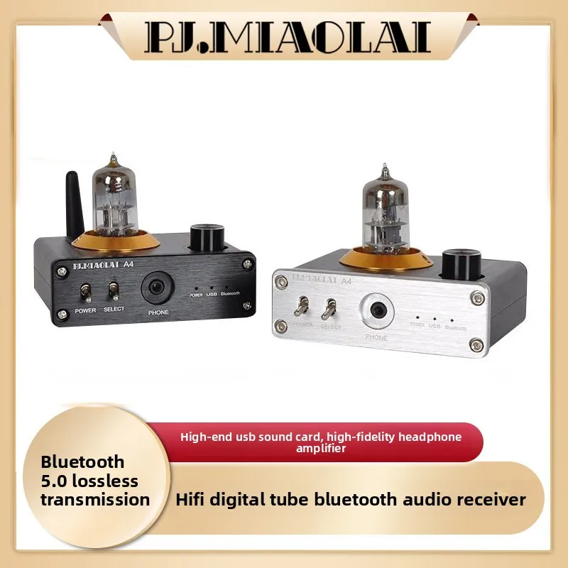 PJ.MIAOLAI 2027 A4-fever Bluetooth tube audio front HIFI lossless audio decoding receiver USB sound card ear amplifier