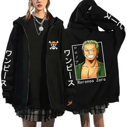 Cartoon Hoodie One PieceLuffy Zoro Nami Usopp Chopper High-looking Fashionable Couple Casual Printed Zipper Sweatshirt Jacket