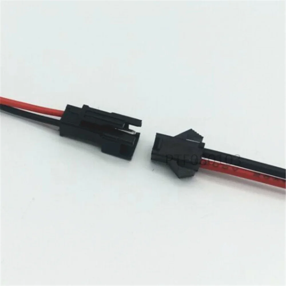 50 Pairs/lot Terminals Connector 2pin Cable 10cm JST Terminals Red Black Wire Male Female Plug Led SMP Electronic Jack Cable