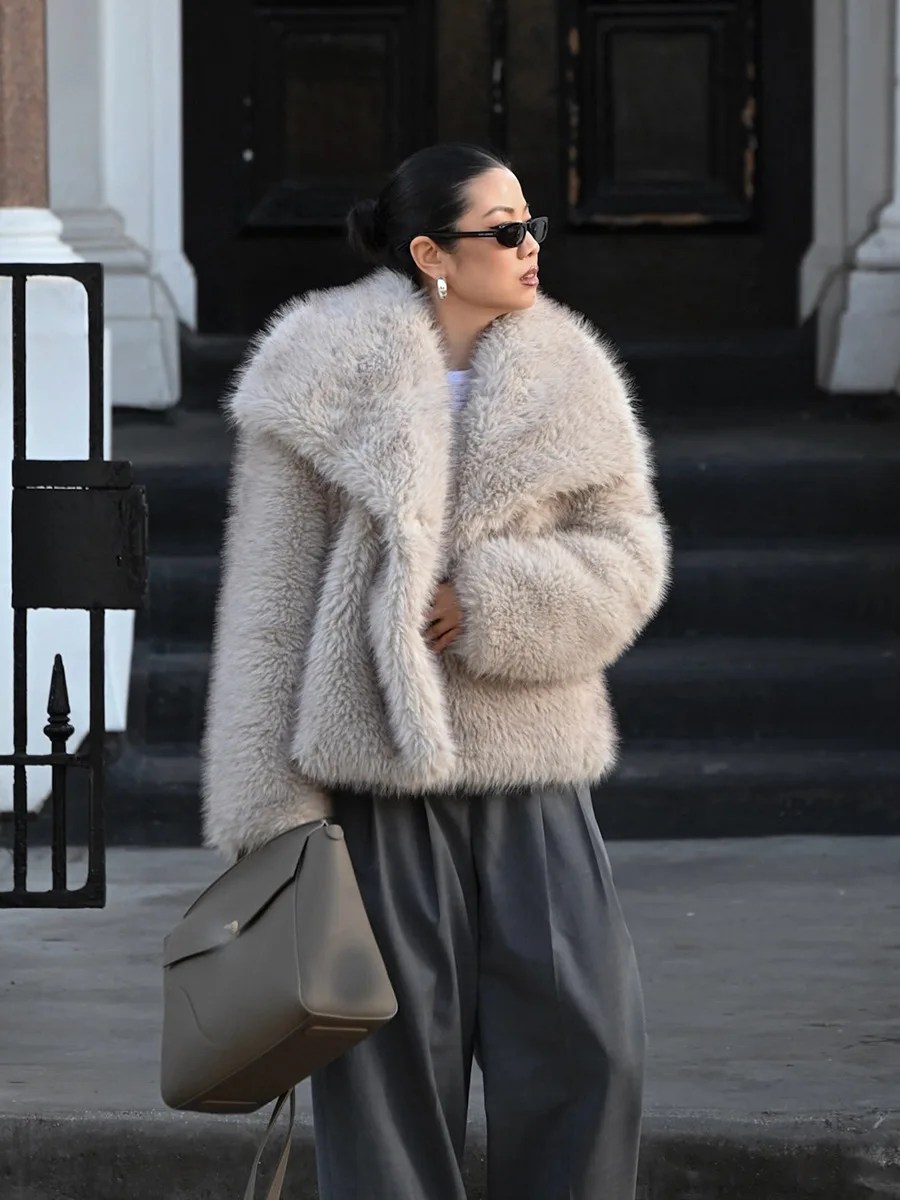 

Верхние пальто из искусственного меха, женская удлиненная верхняя одежда для пожилых людей, верхняя одежда в уличном стиле, модная куртка с разрезом по бокам и карманами с поясом