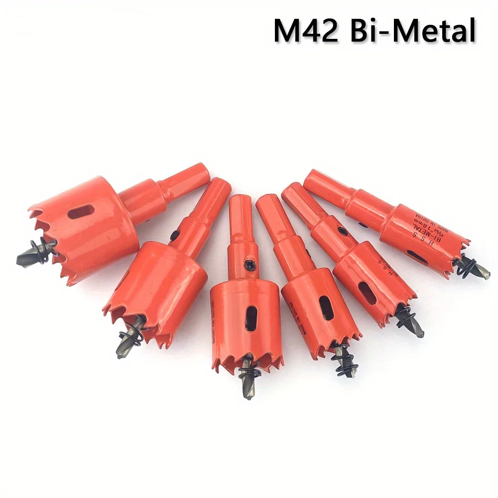 6Pcs M42 Bi-Metal Hole Saw Kit, HSS Drill Bits Set for Metal, Iron, Aluminum, Stainless, Wood Cutting Tools