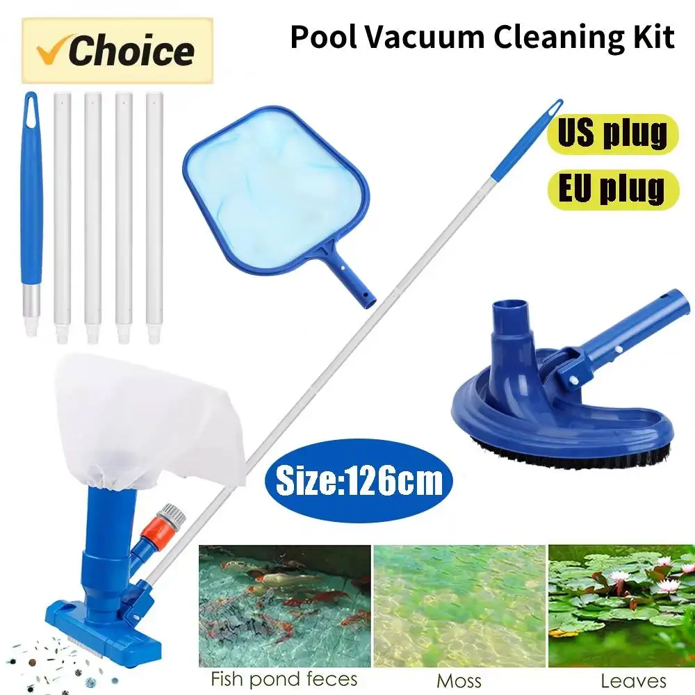 Pool Vacuum Cleaning Kit Clean Bottoms Net For Pool Filter Swimming Pool Vacuum Cleaner Set Cleaning Skimmer Pools Products Tool