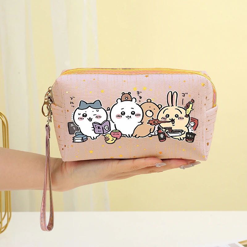 Chiikawas Hachiware Usagi Makeup Bag Kawaii Cartoon Cosmetic Pouch Women Portable Travel Toiletry Storage Bag Cosmetic Organizer view 2
