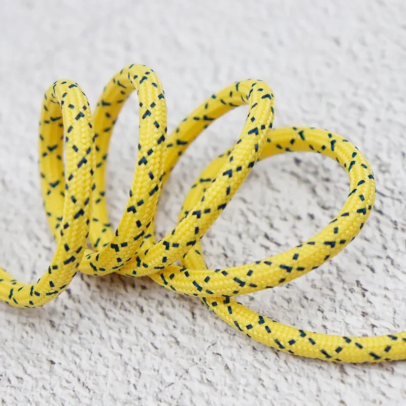 Coolstring Crossed Diagonal Shoelaces Polyester Fine Round Laces 5mm Twill Weave Drawstring for Hoodies Casual Shoes Sneakers