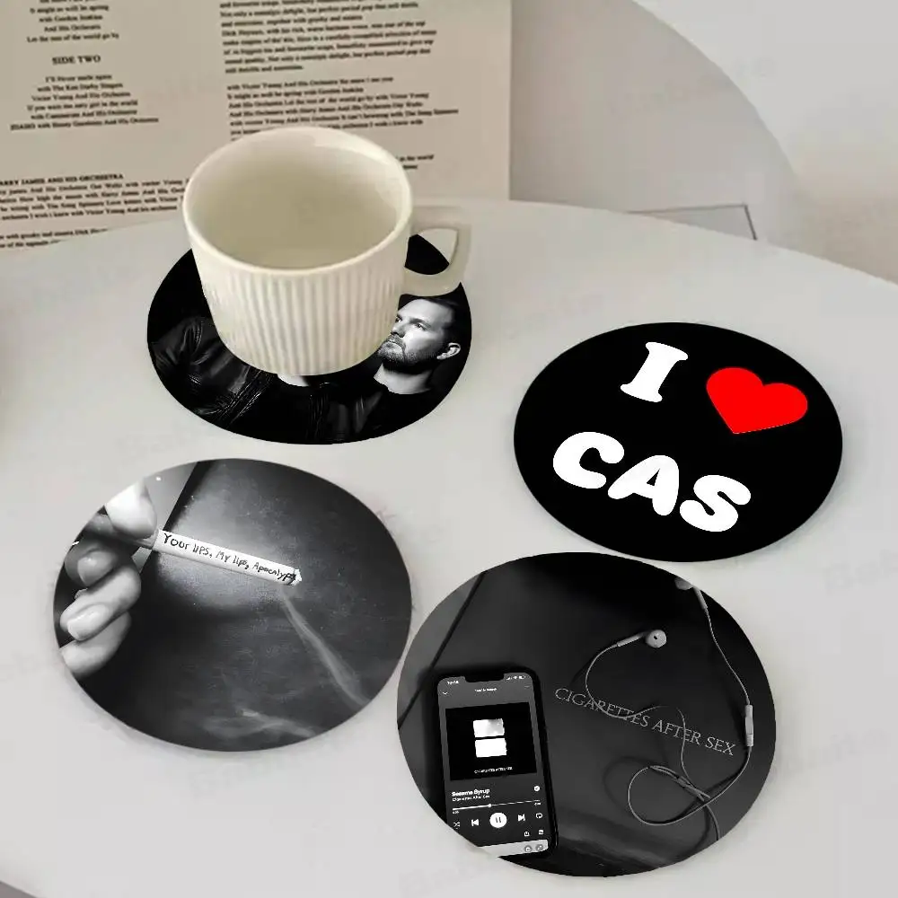 Cigarettes After Sex Wooden Coaster Colour Printing Cup Mat Home Desk Decoration Gifts
