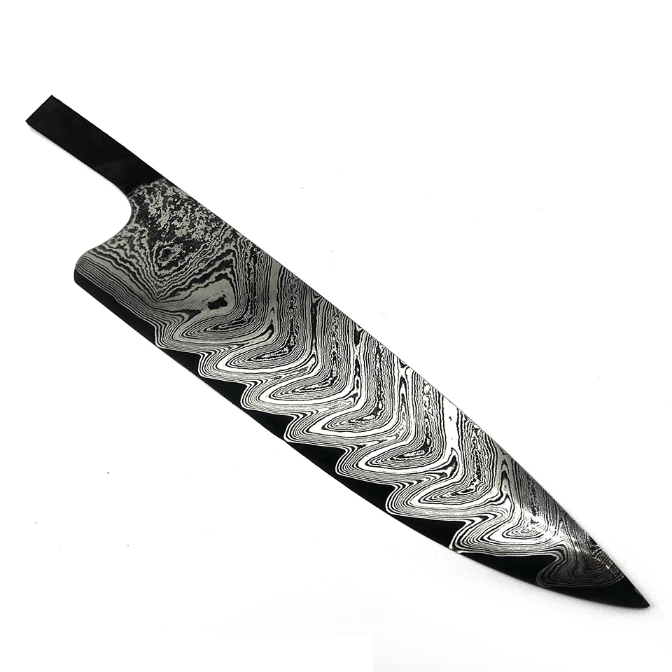 Christmas Tree Pattern DIY Chef Knife Blank Damascus Steel Blade Material Semi-Finished Knife Embryo Japanese Style Meat Cleaver